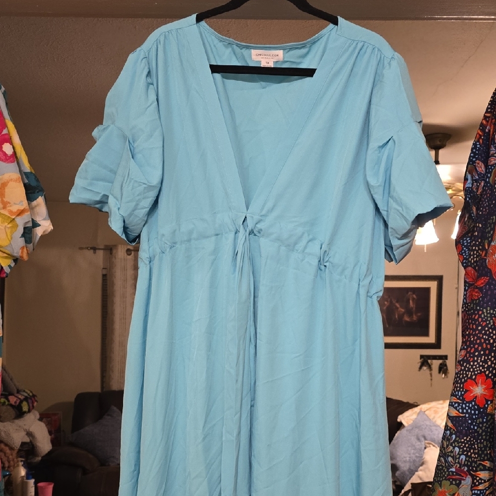 Chic Soul Light Blue Maxi Dress